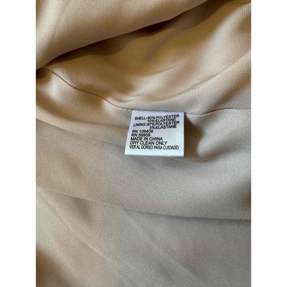 Antonio Melani Camel Faux Suede Sleeveless Midi Dress Belted Modern Minimalist M - Picture 7 of 10